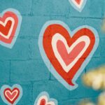Heart painted on a wall.